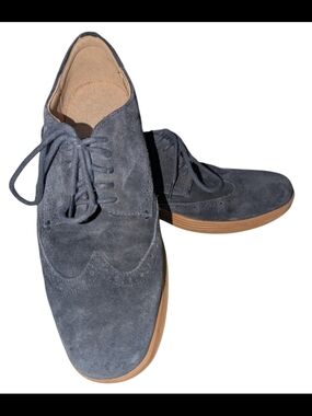 Cole Haan Men's Blue Suede Wingtip Oxfords
